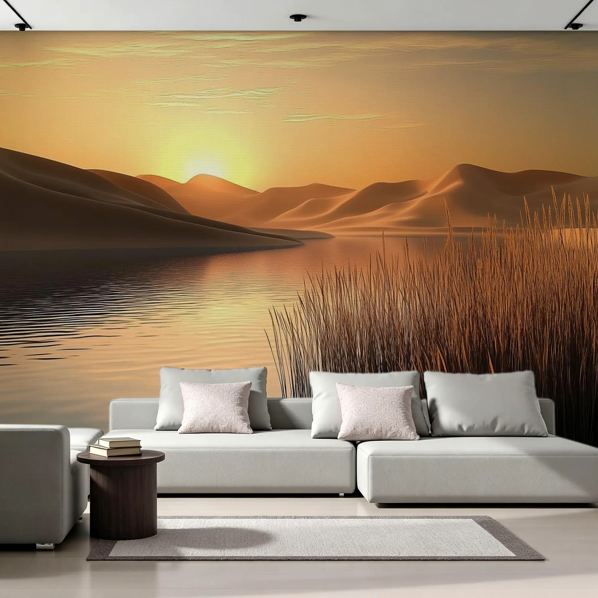 Carta da parati effetto 3D Deserto 300 x 210 cm Murale Non Tessuto Tramonto Fotomurale Stampa HD Moderna Poster Per Soggiorno E Camera Da Letto Design 2M1442