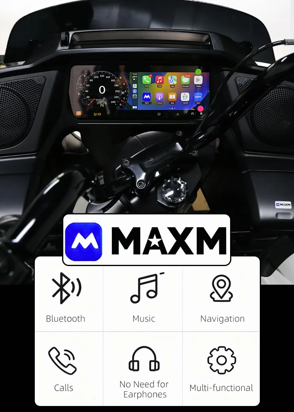 Adattatore wireless CarPlay per moto compatibile con Harley Touring 117 121 Street Road Glide FLHX FLTR 2024 2025 2026 (2023-2026)