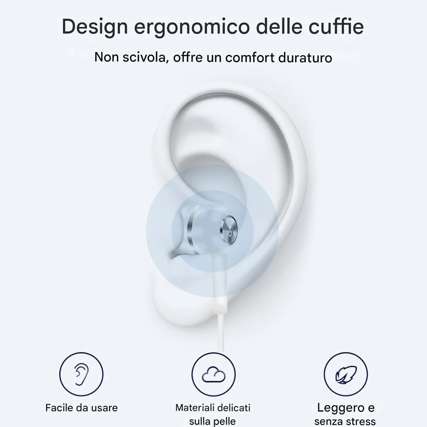 Generico Auricolari cablati, cuffie cablate | Telefoni auricolari con cavo | Auricolare a cavo Boost da 3,5 mm per la musica per allenamento per aerei da viaggio da viaggio