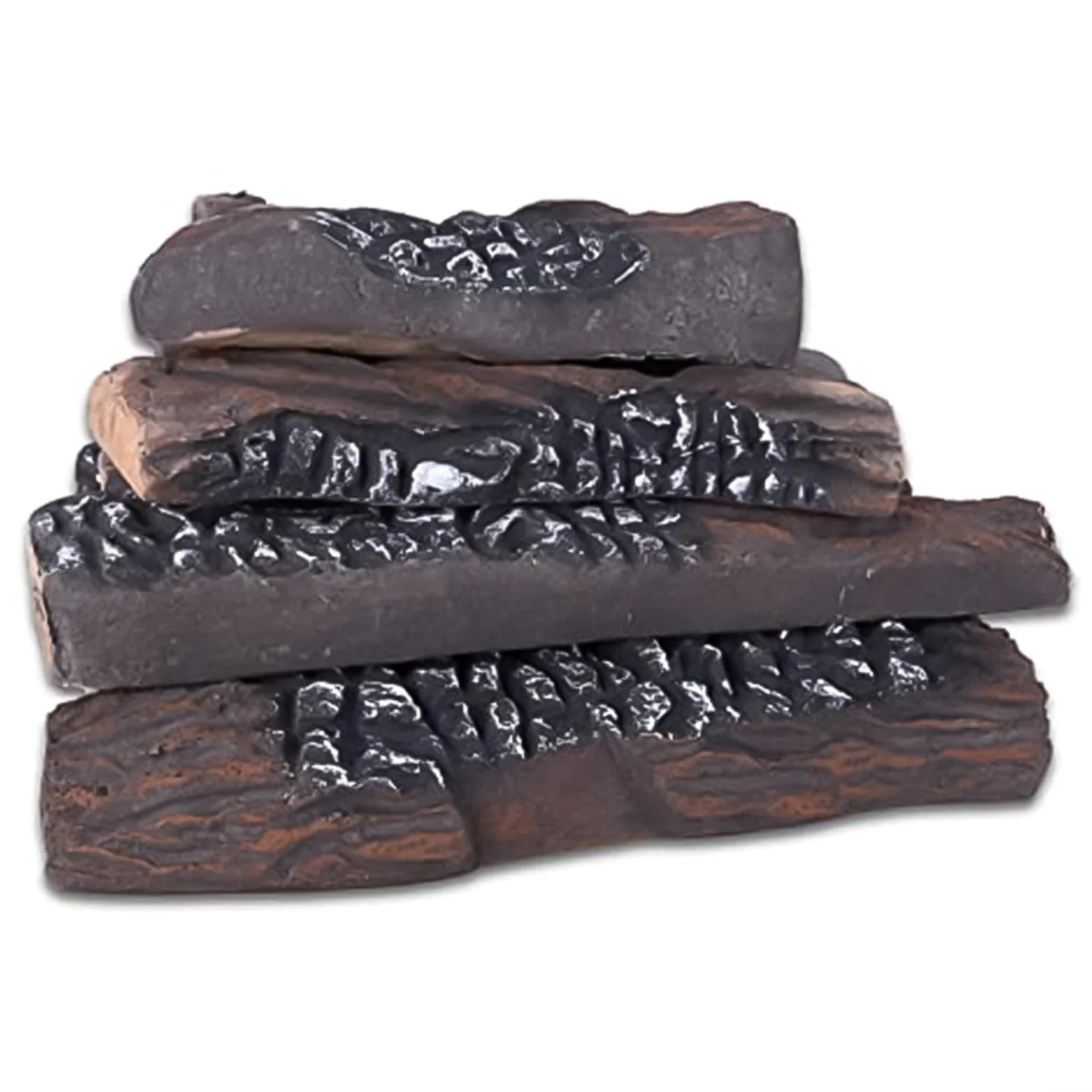 5 tronchi artificiali per caminetti a bioetanolo e a gas, resistenti al calore, in finto legno decorativo con consistenza realistica, set di legna da ardere in ossido di magnesio leggero per