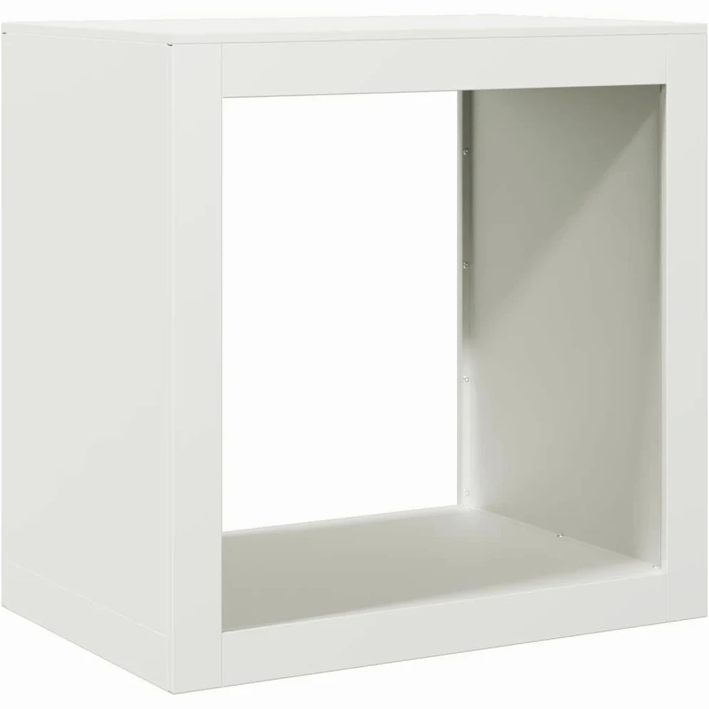 Gecheer Rastrelliera per Legna da Ardere,Portalegna,Porta Legna,Scaffale per Legna da ardere in Acciaio,Scaffale Portalegna in Metallo,Legnaia da Esterno,Porta Legna Metallo,Bianca 60x40x60 cm
