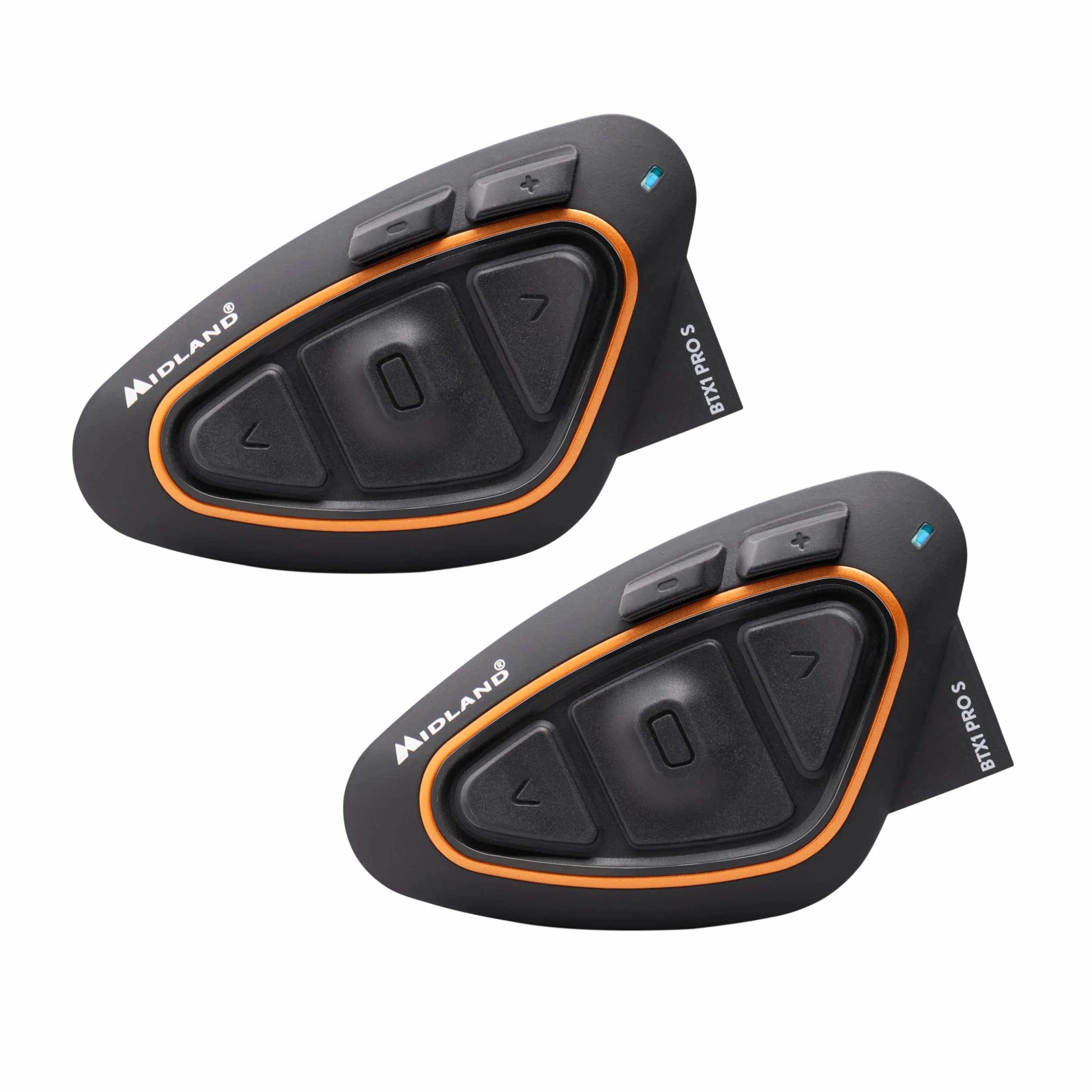 Midland BTX1 Pro Twin C1230.16, Interfono Moto Bluetooth Doppio, Auricolari Casco Impermeabili IPX6, Cancellazione del Rumore, Moto a Moto, Batteria 23h, Portata 300 m, Web Radio via App.