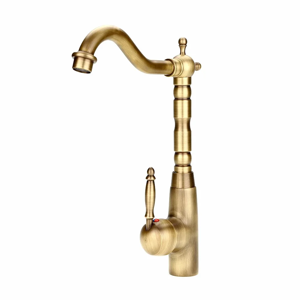 Antico Rubinetto da Cucina Monocomando Ottone massiccio bagno stile europeo