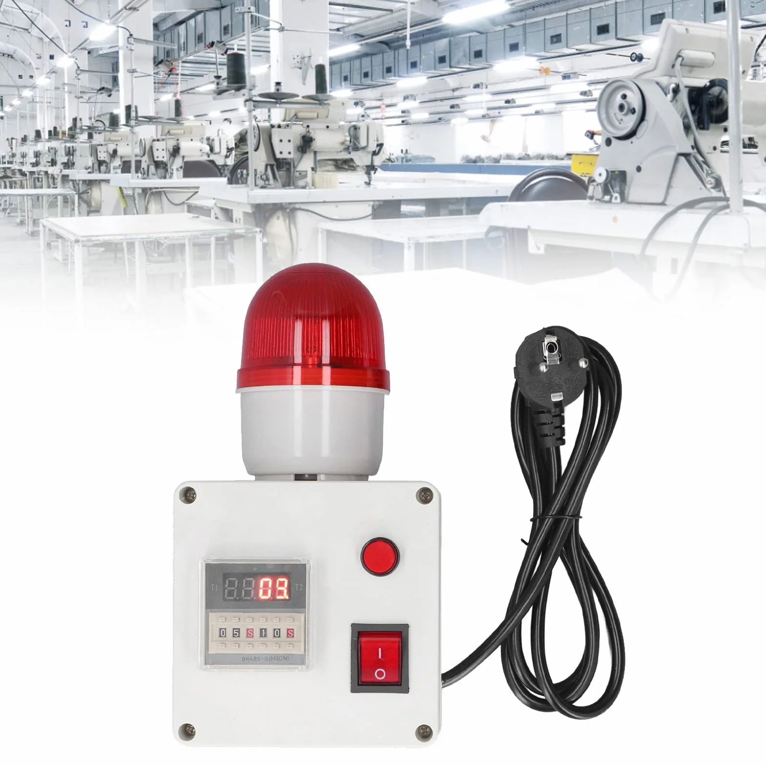 Sirena temporizzata industriale, allarme alto decibel 90-110 dB, 6 cifre | Allarme di temporizzazione del ciclo intelligente per pianificazione industriale e avvisi acustici