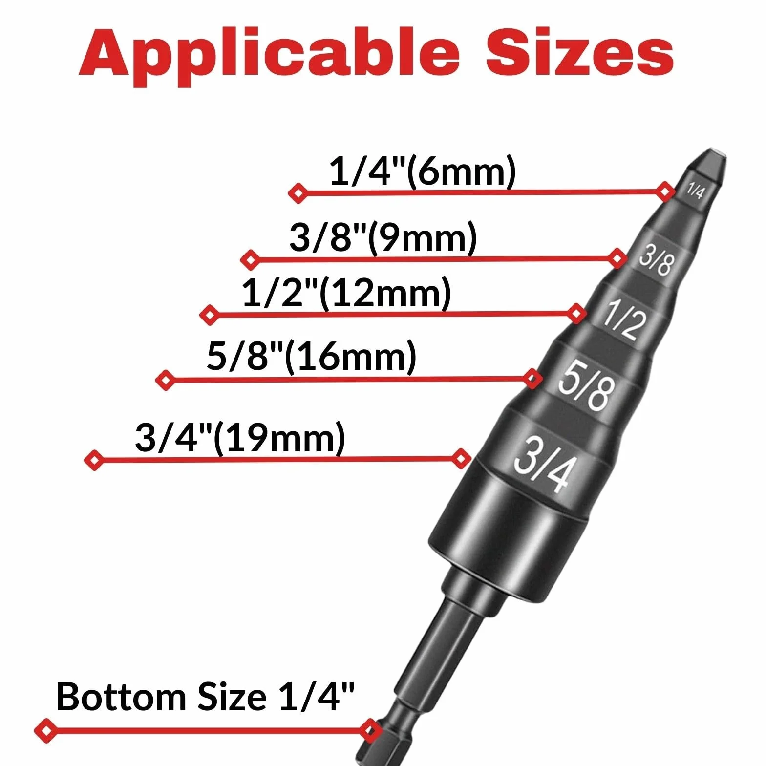 Jadeshay Espansore per Tubi 5 in 1 Punte per Trapano Multifunzione HVAC Strumento di Espansione per Tubi in Rame 1/4" 3/8" 1/2" 5/8" 3/4"
