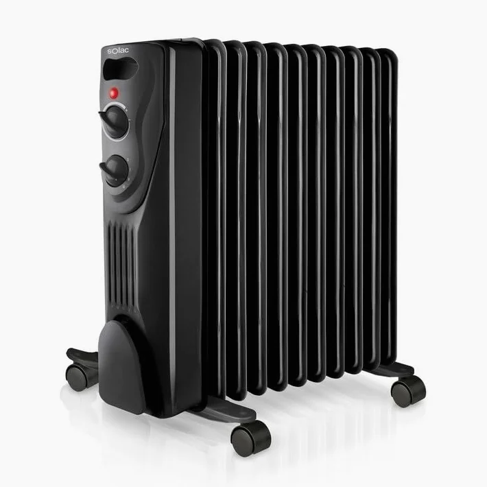 Solac - Radiatore elettrico ad olio 2300 W | 11 moduli | Basso consumo | fino a 23 m² | 3 livelli | Termostato regolabile | Sistema di sicurezza protezione surriscaldamento | Riscaldatore | Nero