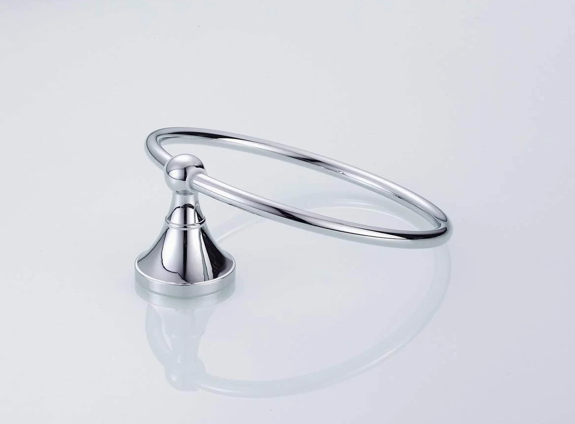 Portasciugamani Anello portasciugamani in Ottone Rotondo Appeso mensola portasciugamani Ciondolo Hardware per Bagno Accessori da Cucina a Parete, Argento