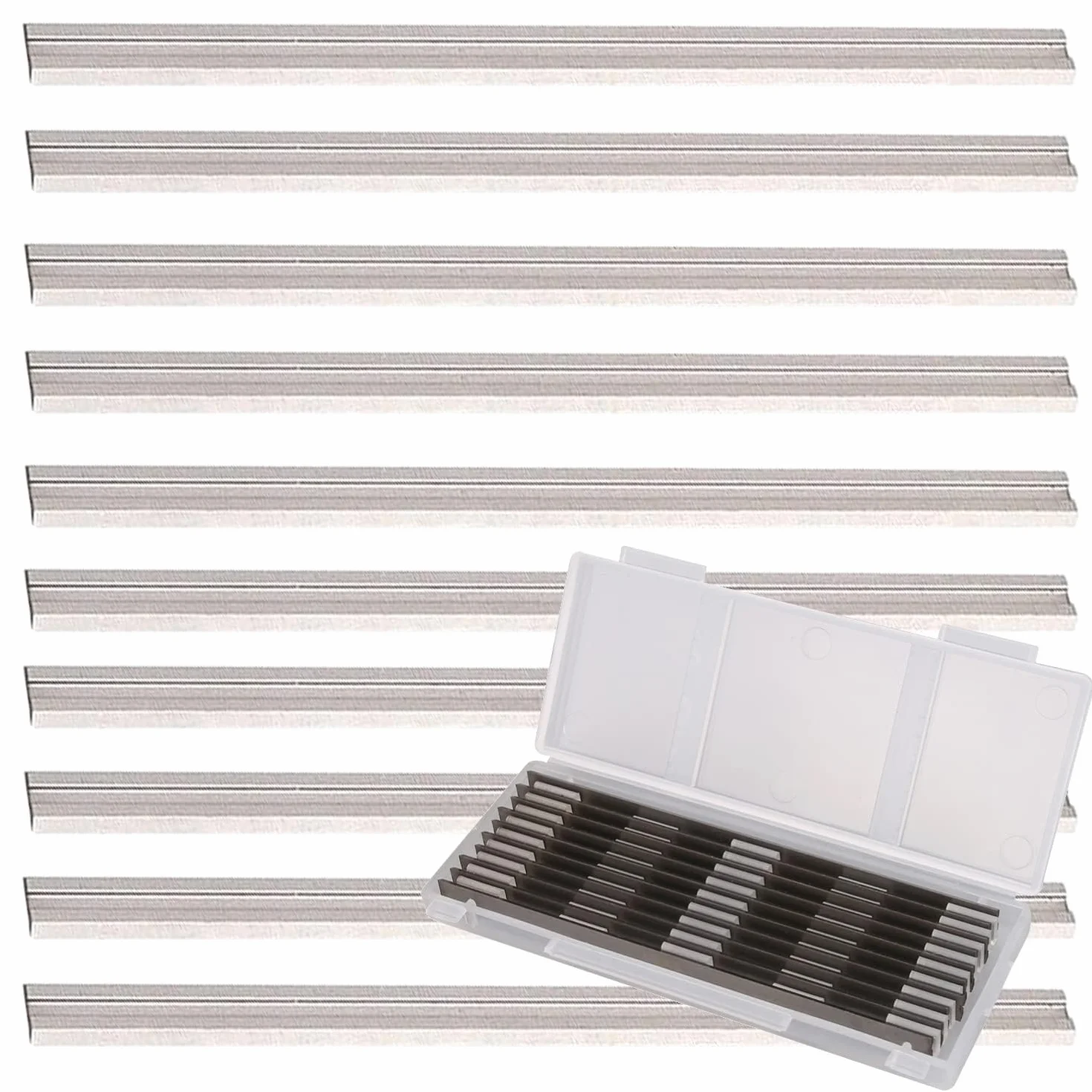 Zestaw 10 Lame Traforo Elettrico HSS, 82x5.5x1.2mm, Acciaio ad Alta Velocità