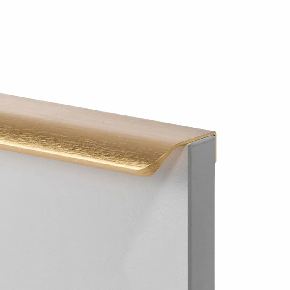 2 maniglie per mobili nascoste, maniglie curve, moderne, maniglie invisibili, per armadi da cucina, armadio, guardaroba, maniglie da cucina, oro, 40 cm