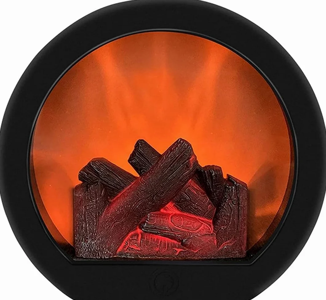 Caminetto Elettrico con Effetto Fiamma LED, Lampada Alimentata Batteria Fuochi Elettrici da Terra, Caminetto, Bruciatore Elettrico per Ceppi, Decorazioni per La Casa B