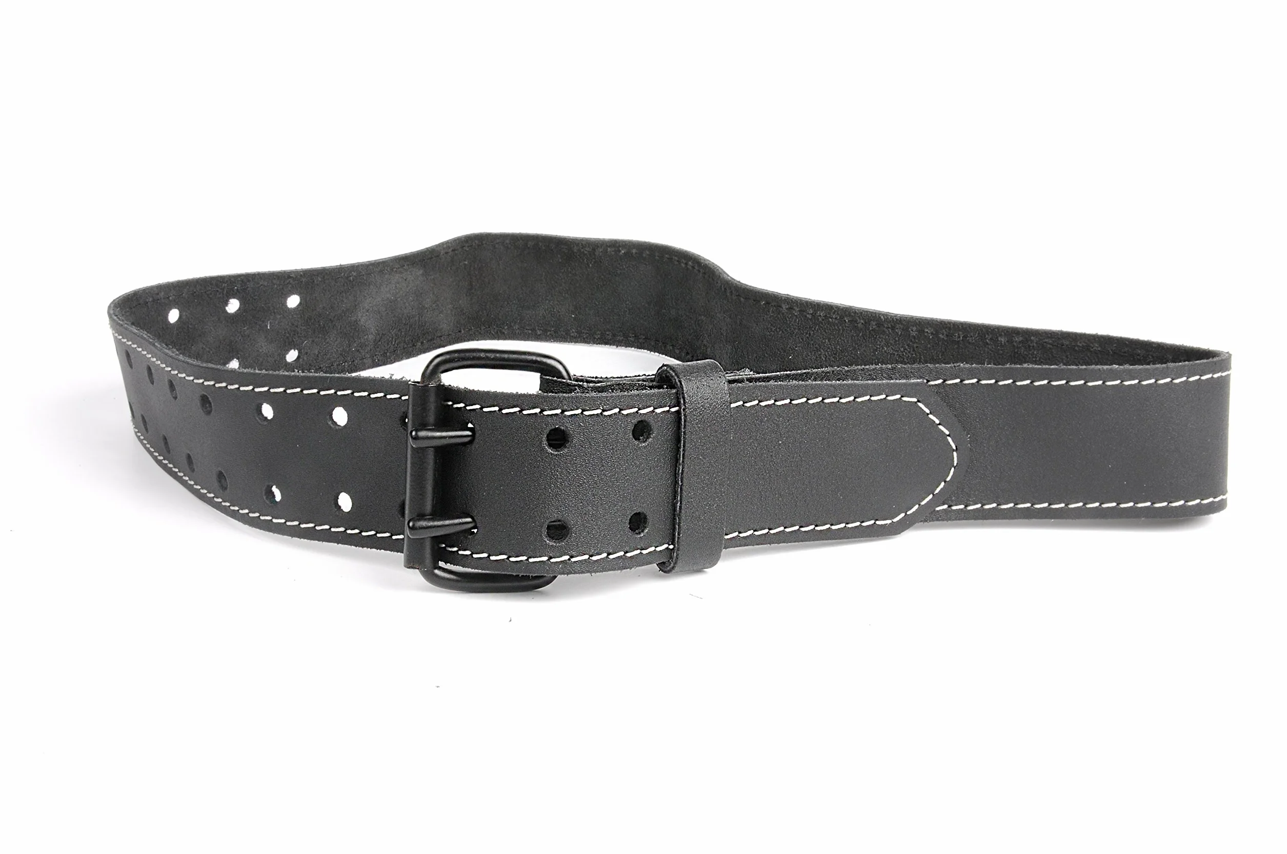 Cintura in cuoio robusto 115 cm nero fibbia a doppia barra per borse attrezzi
