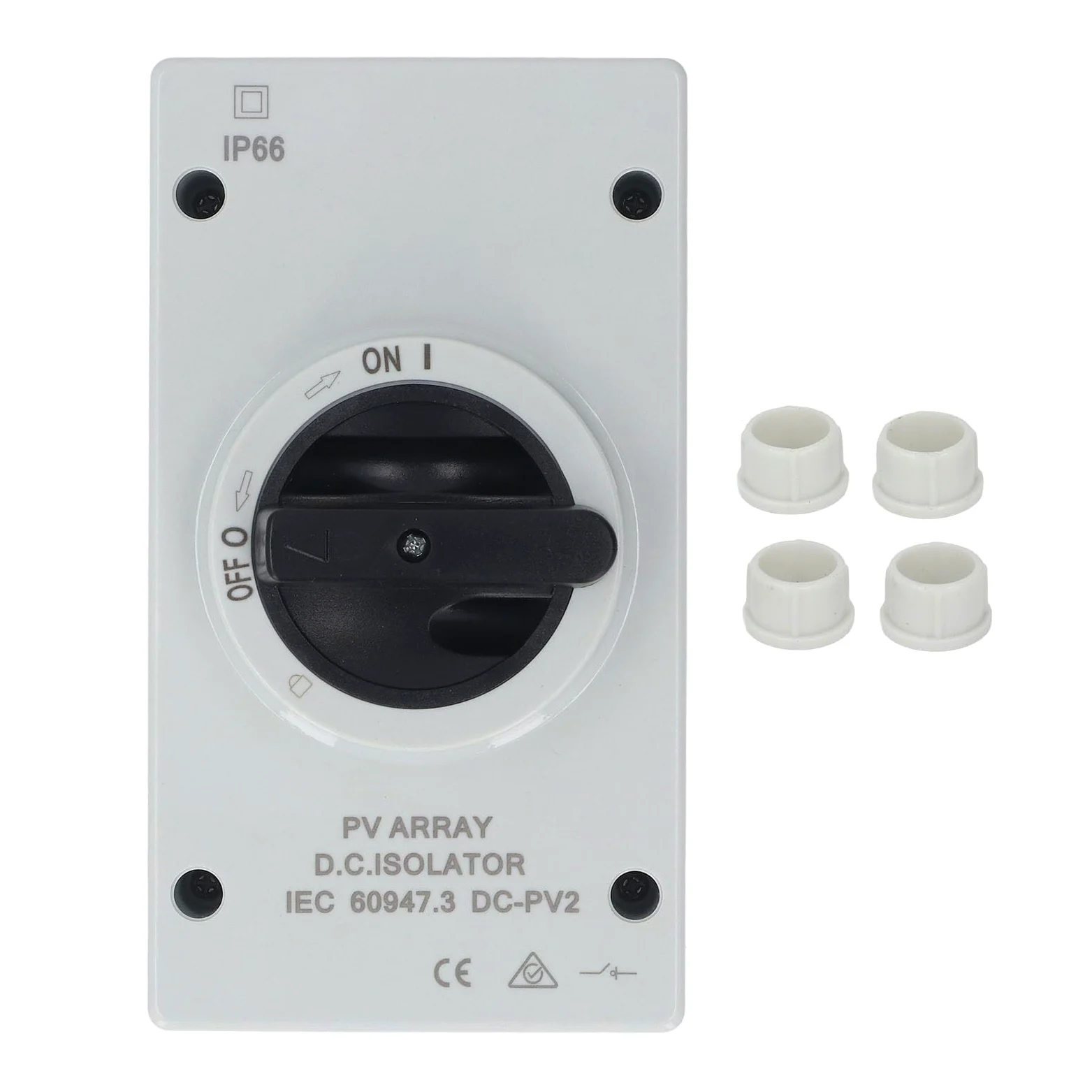 Ejoyous Sezionatore CC Fotovoltaico IP66 PC Sezionatore CC Fotovoltaico 1000 V 32 A Design Compatto con Serratura per Sistemi Solari Collegati Alla Rete di Barche RV e Fuori Rete