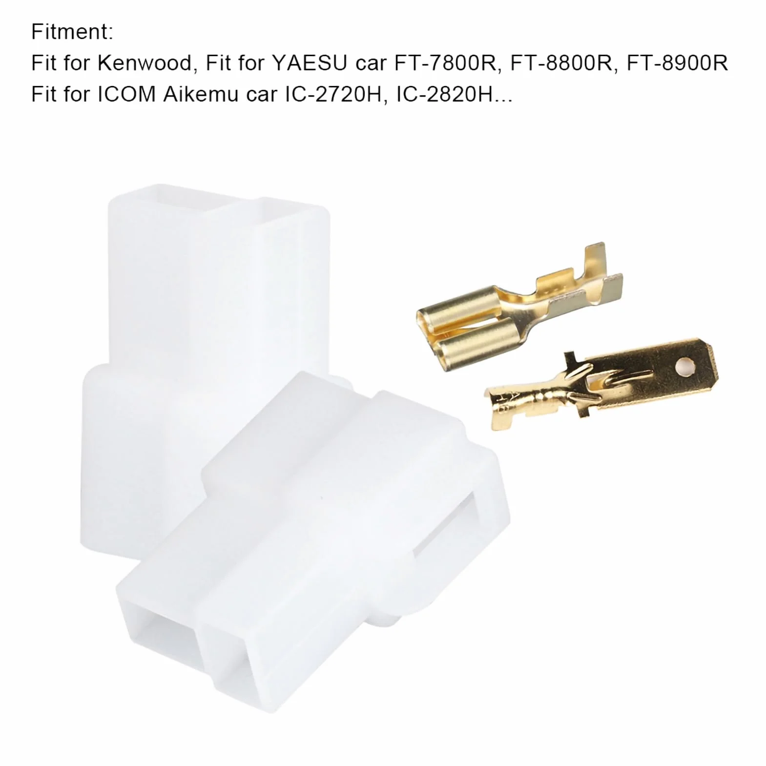 Generic Spina di Alimentazione Radio, Connettore Tipo T Sostituzione a 2 Pin per FT-7800R FT-8800R FT-8900R per Auto