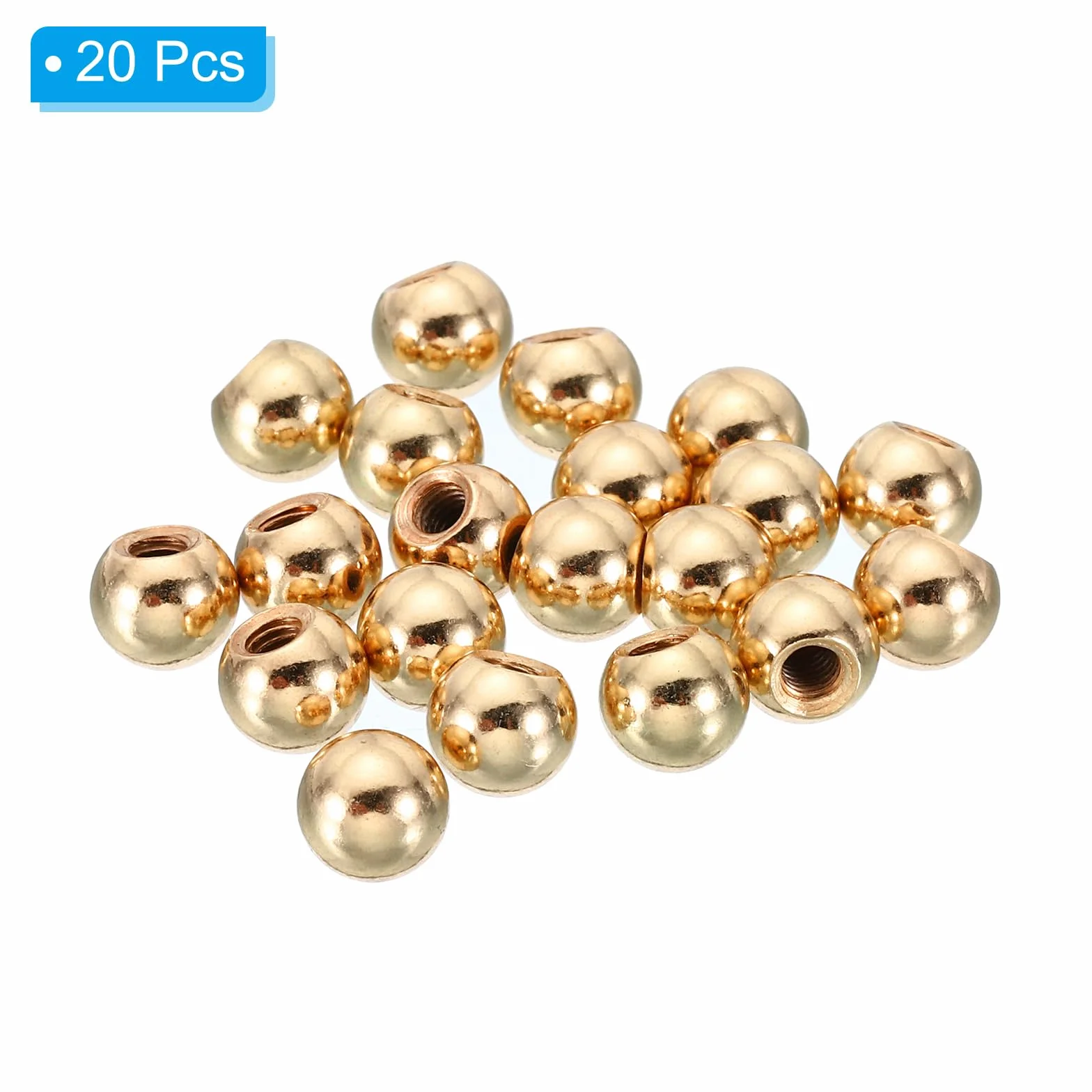 PATIKIL M4 x 9mm Dadi a Sfera Pomelli, Tappi a Sfera Acciaio Maniglia Foro Cieco, Tonalità Oro