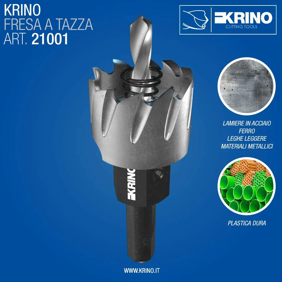 Fresa Perforatrice a Tazza KRINO Ø 16 mm Acciaio