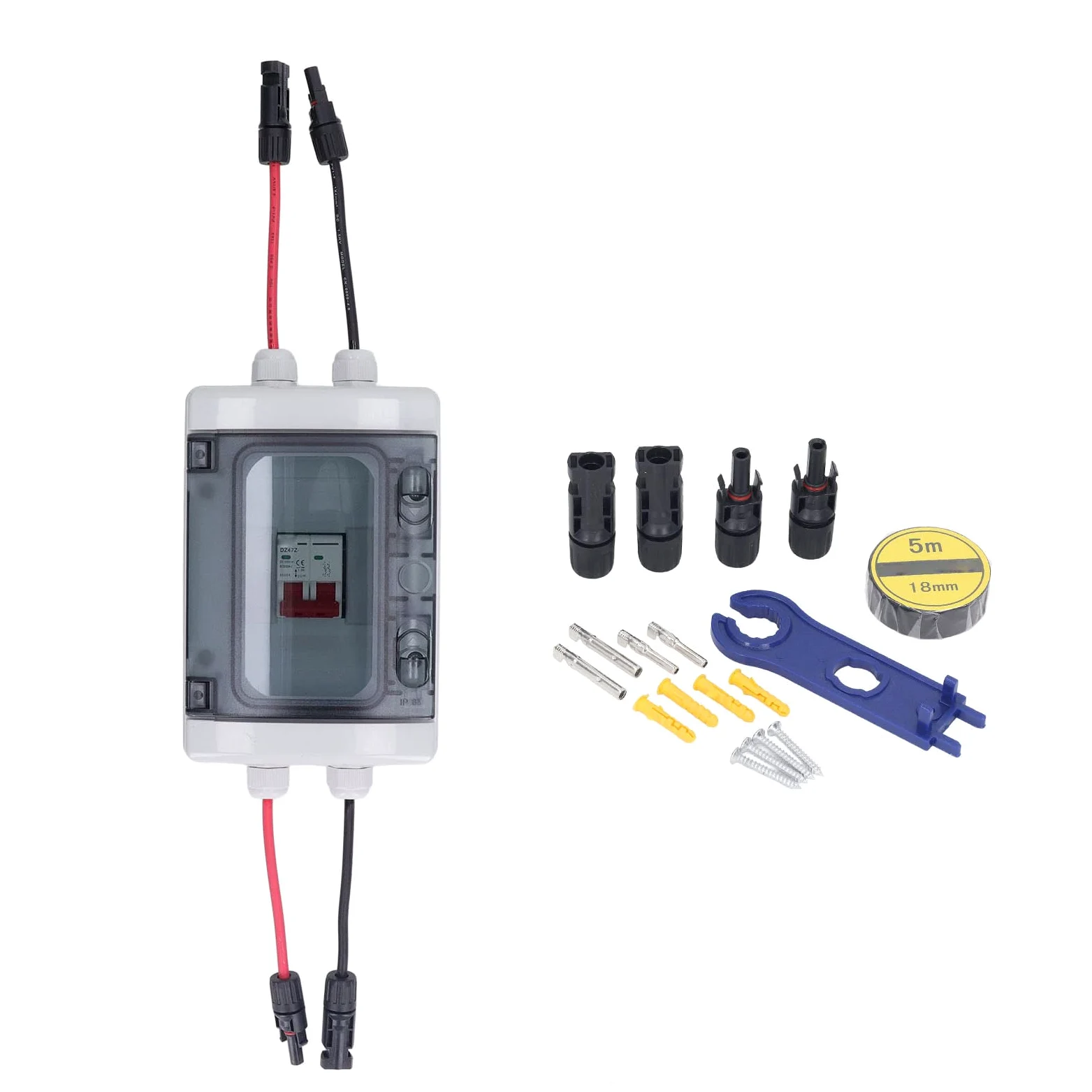 Protezione da sovraccarico con interruttore automatico CC, sezionatore solare fotovoltaico con scatola di prova IP65, interruttore automatico miniaturizzato da 500 V per sistemi (40A)