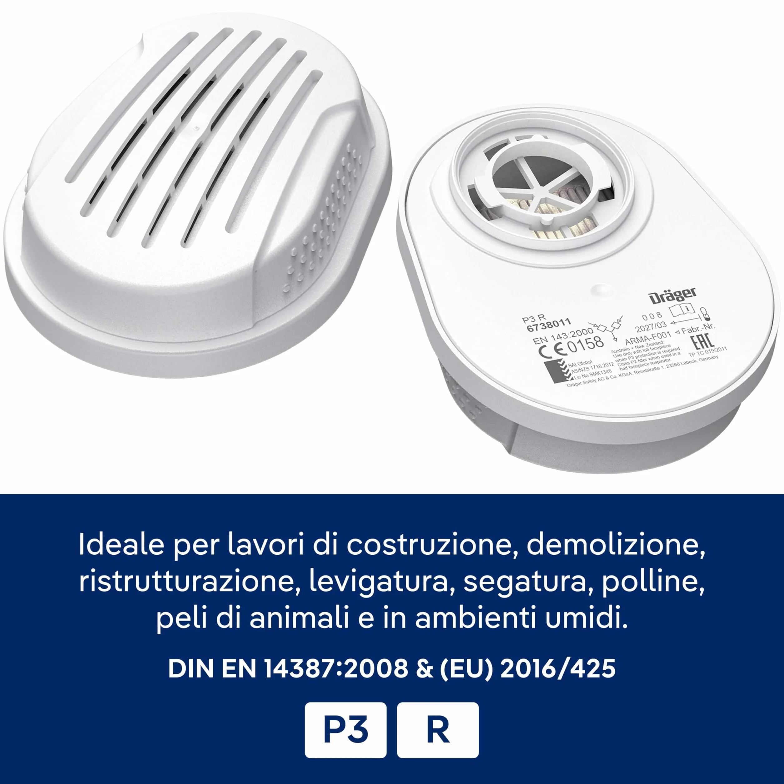 Dräger X-plore 3300 Mezza maschera con filtri P3 resistenti all'acqua