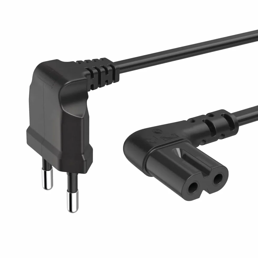 TECHZOCO Cavo di alimentazione IEC-320 C7 angolare, Cavo di Alimentazione Tipo C Euro, Sezione 0,75 mm², Compatibile con Samsung, Philips, LG Sony Sharp Panasonic LED TV Sky, Sky High TV PS4, 10 Metri