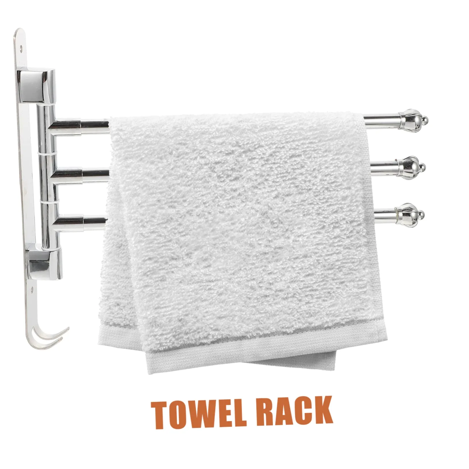 BQQQ Appendiabiti Girevole in Acciaio Inox per Cucina, Bagno, portasciugamani Girevole in Argento con Asta, portasciugamani in Metallo