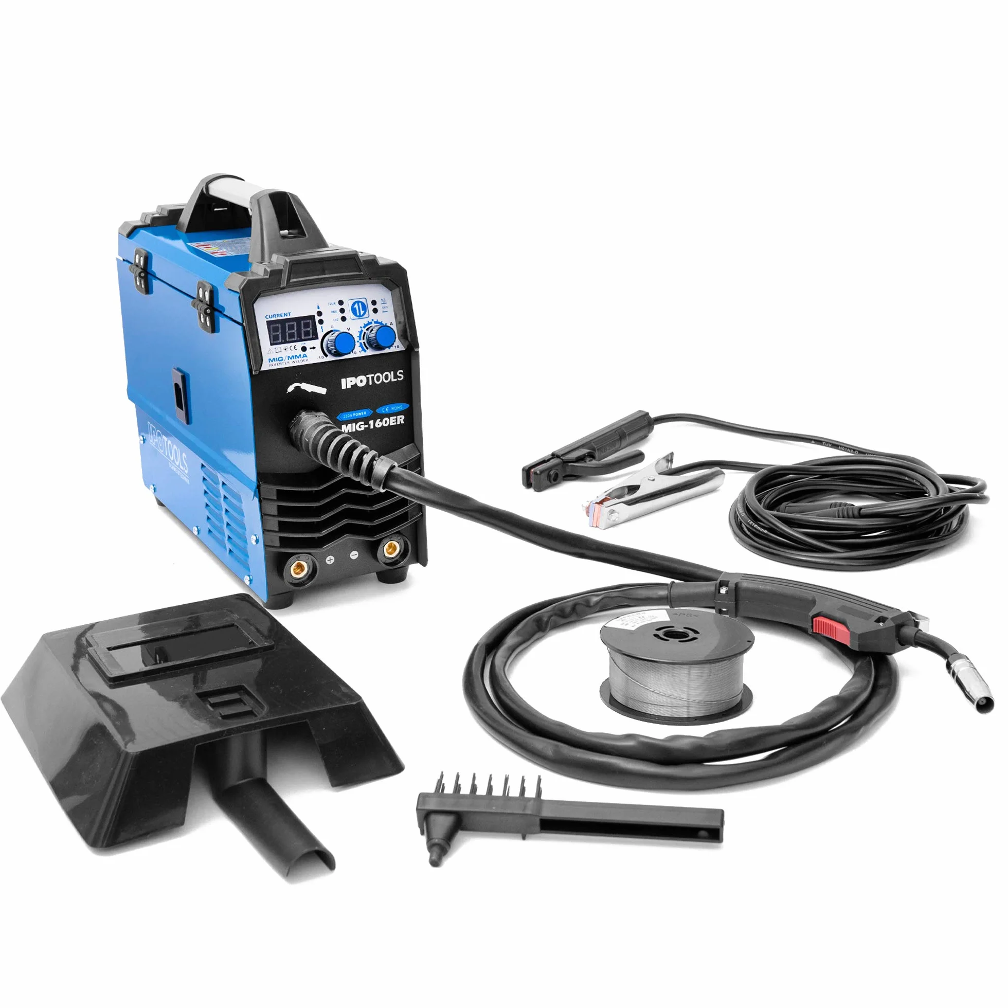 IPOTOOLS MIG-160ER Saldatrice MIG MAG 160A 230V IGBT 3 in 1 MMA Flux