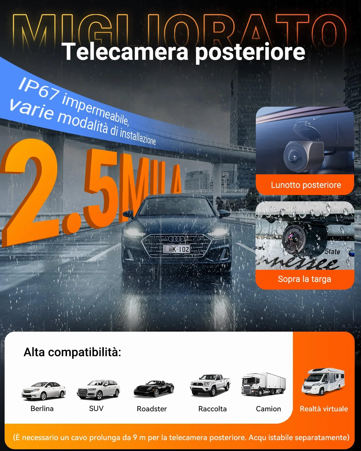 VANTRUE N4S Tripla Dashcam Auto 2.7K+2.5K+2.5K Anteriore Interno Posteriore, 5GHz WiFi GPS Camera Infrarosso, 3 Canuax HDR 360 Gradi, Controllo Vocale Francese, 10s Pre-Registrazione, Max 1 TB