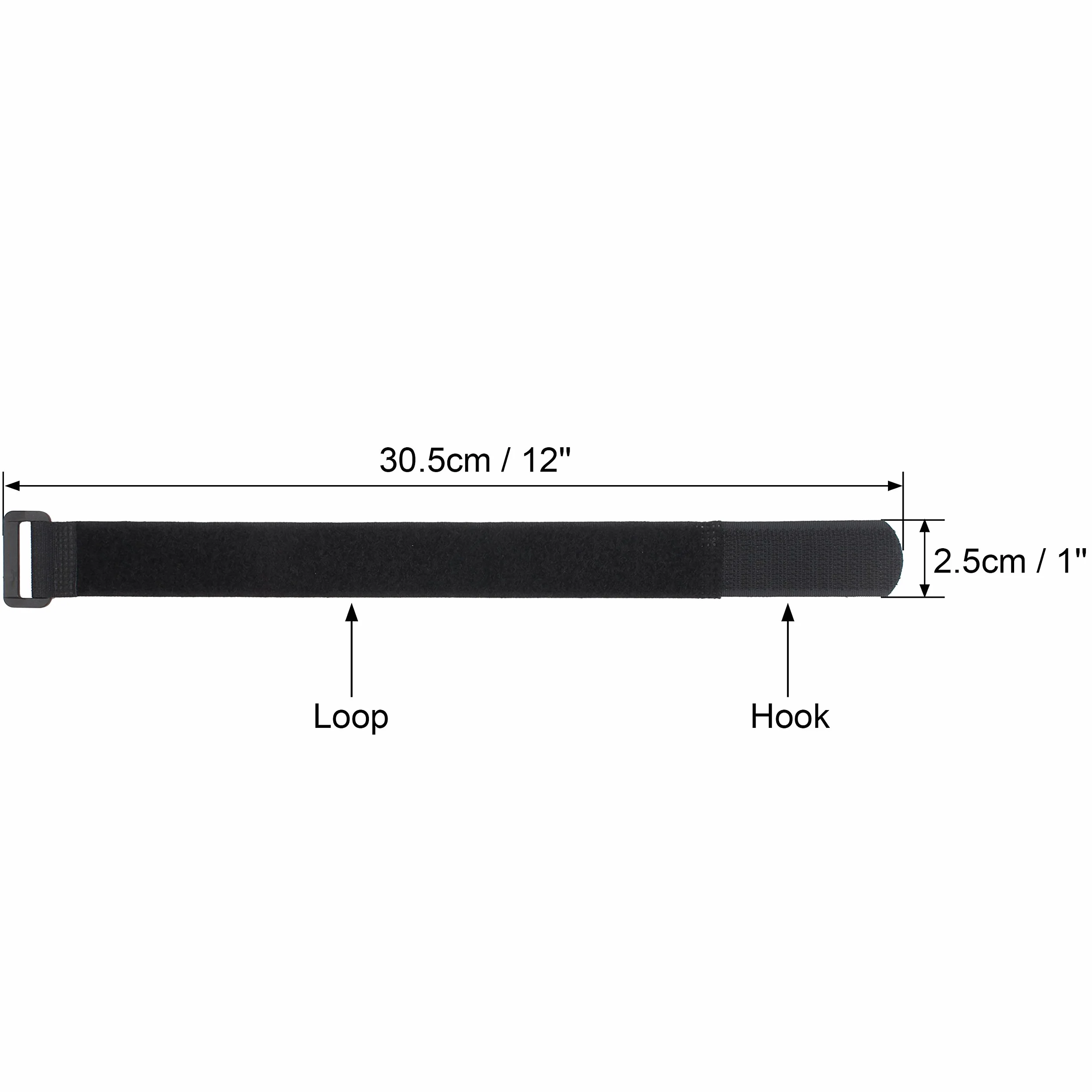 Wisdompro Fascette Cavi Nere 12 pezzi, Riutilizzabili 2.5 cm x 30.5 cm, Stringicavo per Organizzare Cavi