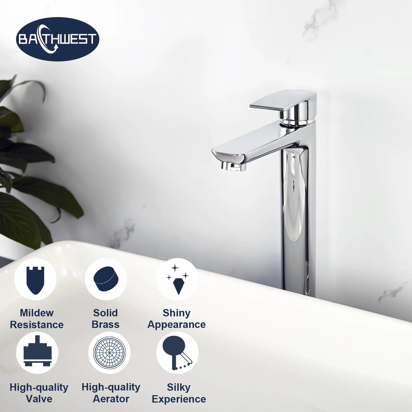 922L - Rubinetti miscelatore per lavabo, monoblocco moderno, in ottone cromato