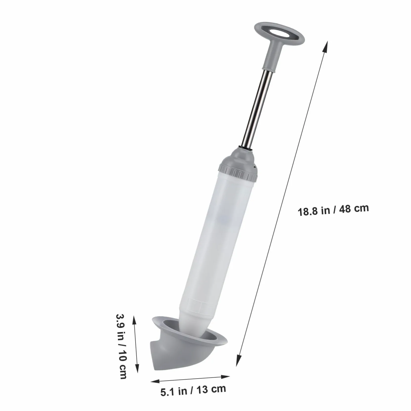 TEHAUX Sturatubi ad Aria Compressa per WC in Acciaio Inossidabile e Pp, ad Alta Pressione, Facile da Usare, per Bagno e Cucina, Vasca e Lavandino