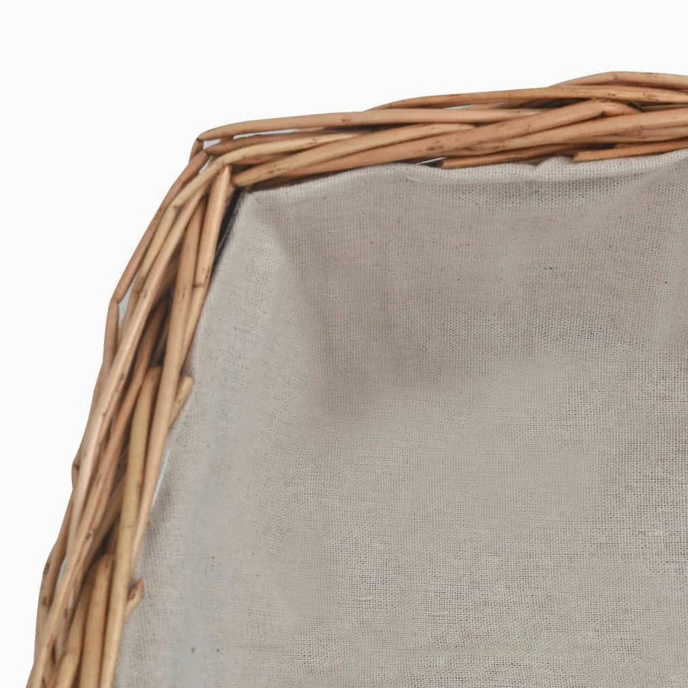 Festnight Cesta Legna da Ardere con Manico 57x46,5x52cm/61,5x46,5x58cm Cesto in Vimini per Legna da Ardere Marrone in Salice
