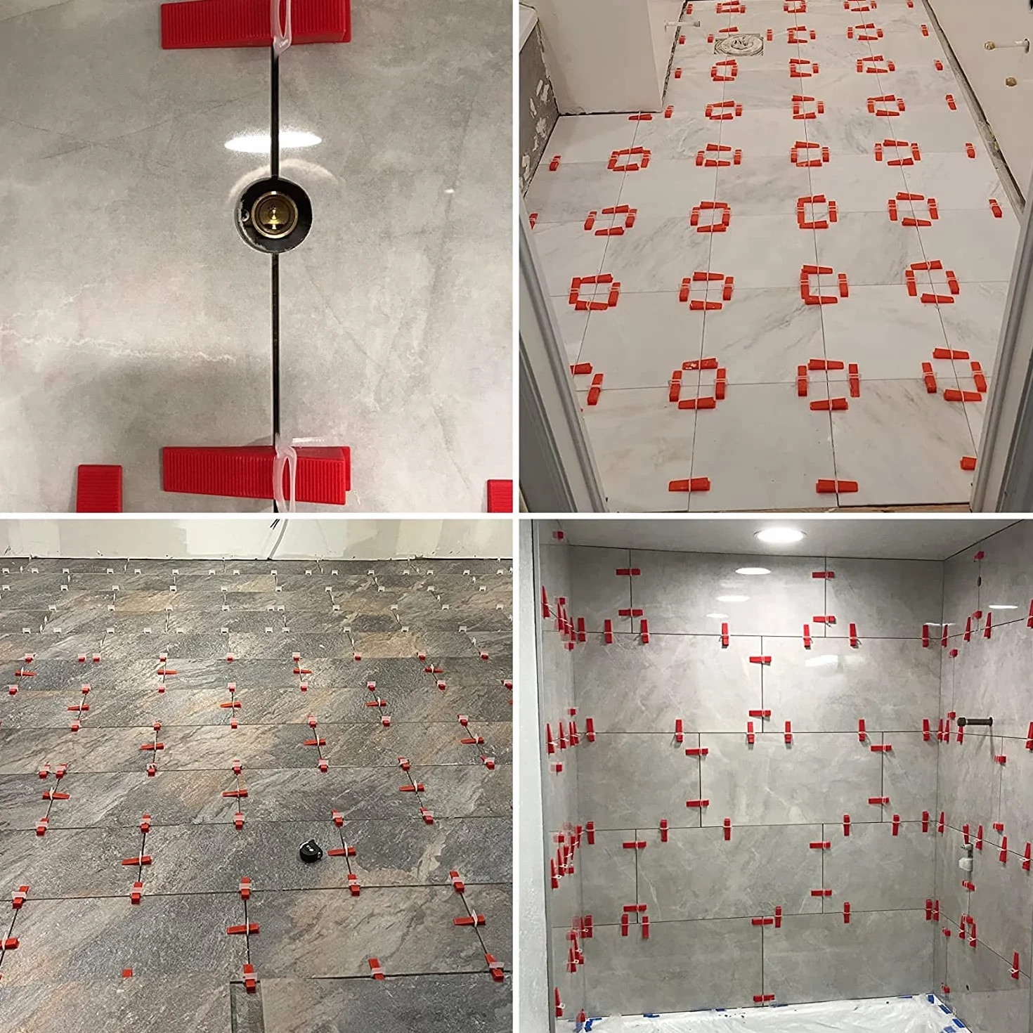 Kit Sistema di Livellamento Piastrelle 3mm 400 Distanziatori 100 Cunei 1 Pinza 3-12mm