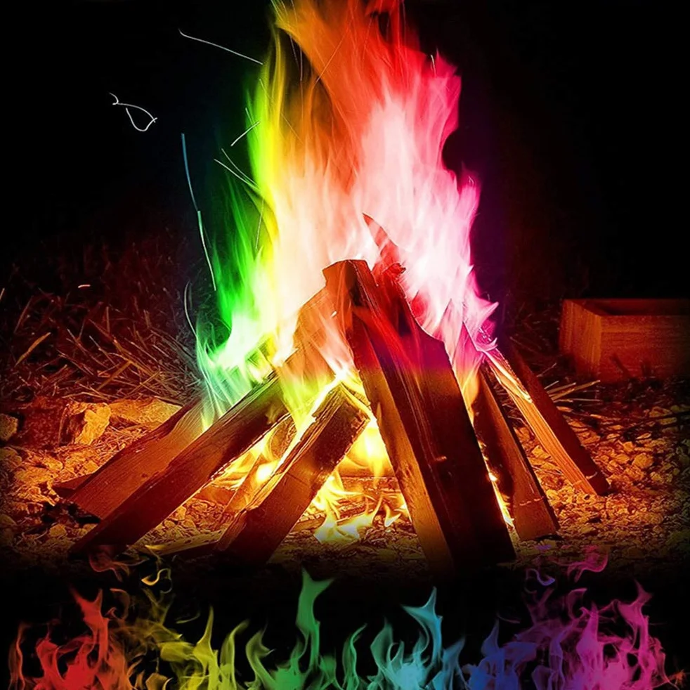 Kolorowa Polvere di Colori del Fuoco do Caminetto da Campeggio 15 G+25 G (Colore assortito)