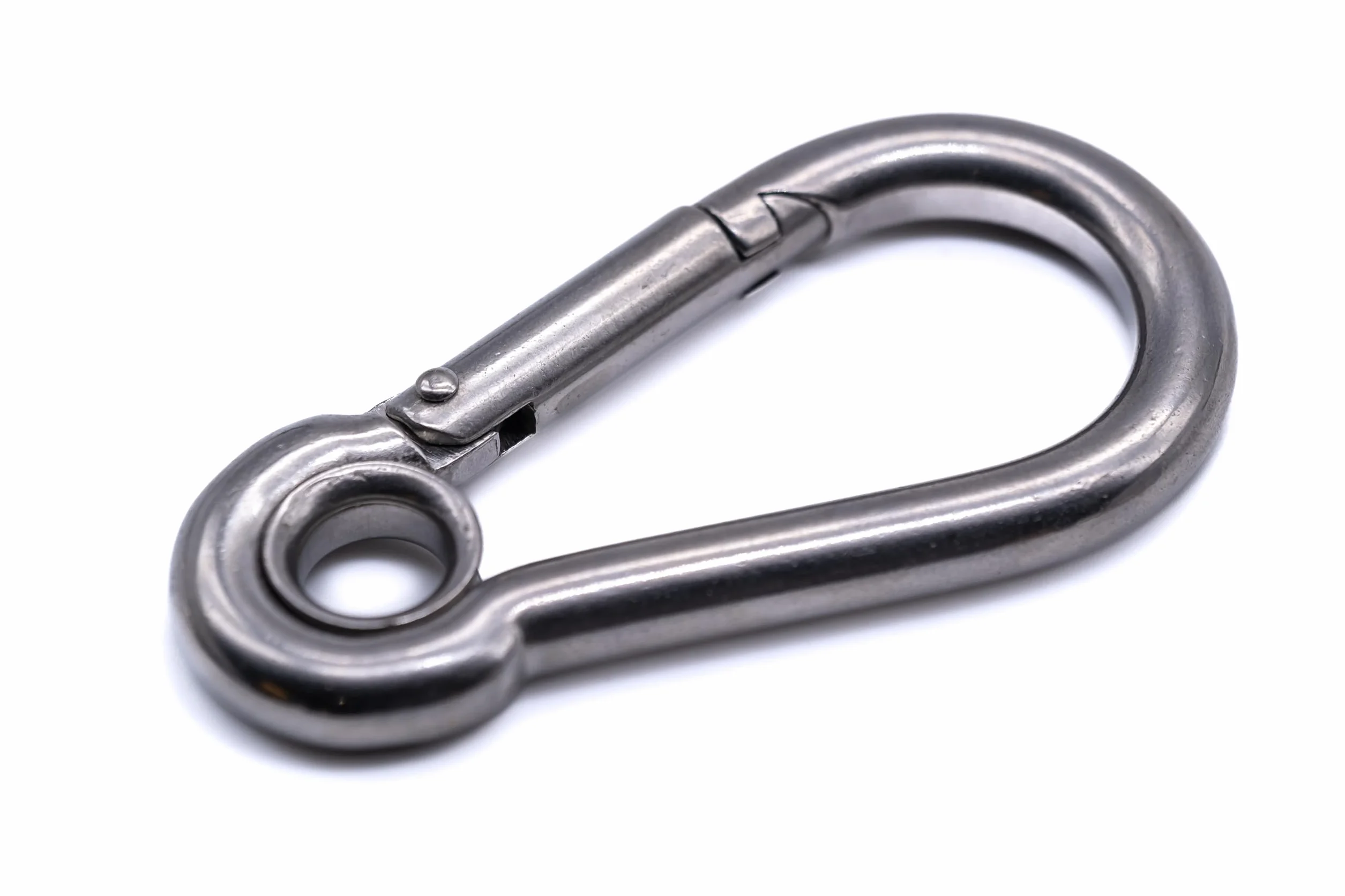 316 A4 Stainless Steel Carabiner Snap Hook with Eyelet 50-140mm Pack of 2