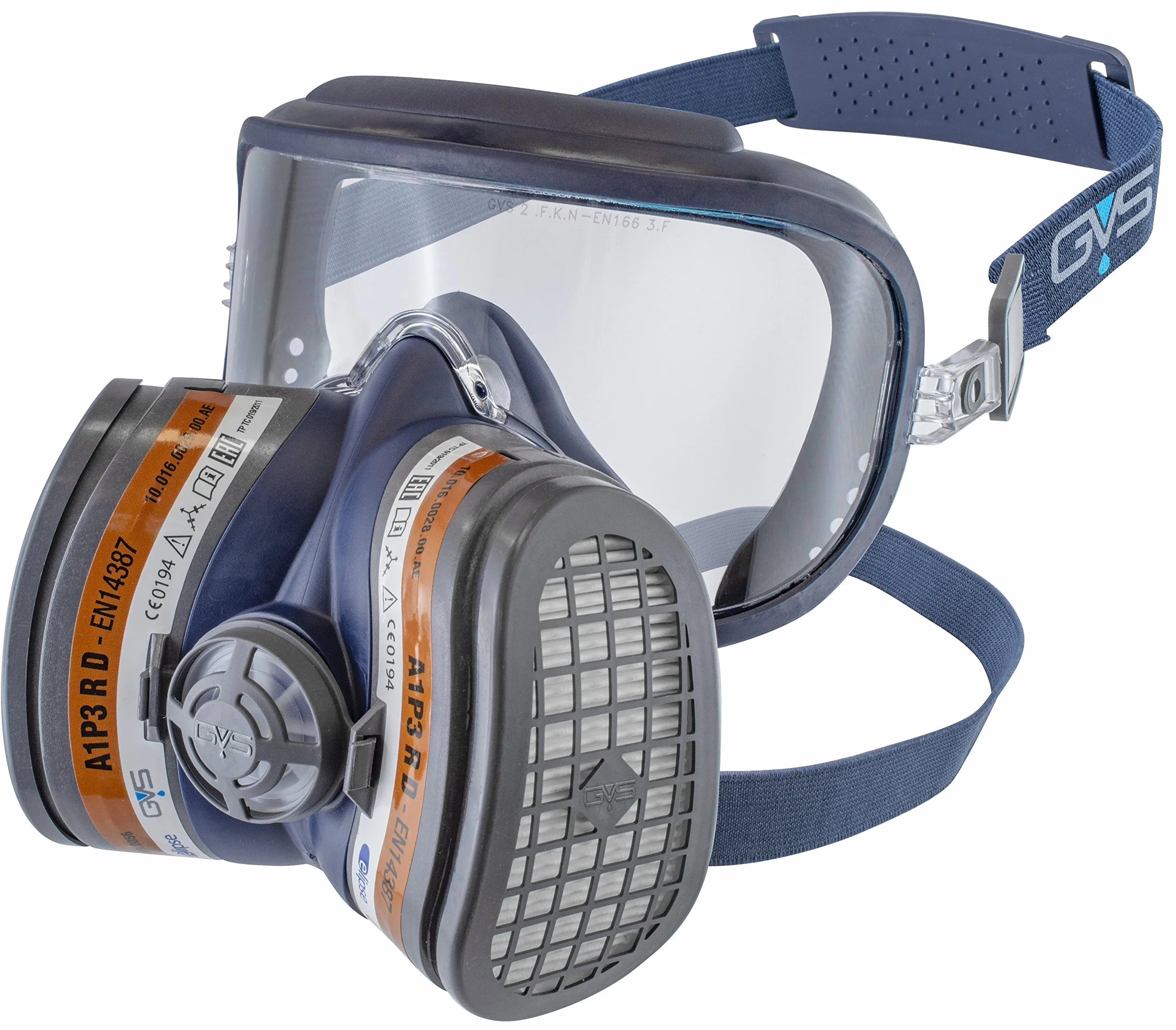 GVS SPR401 Elipse INTEGRA A1P3 semimaschera con protezione occhi e filtri sostituibili M/L blu