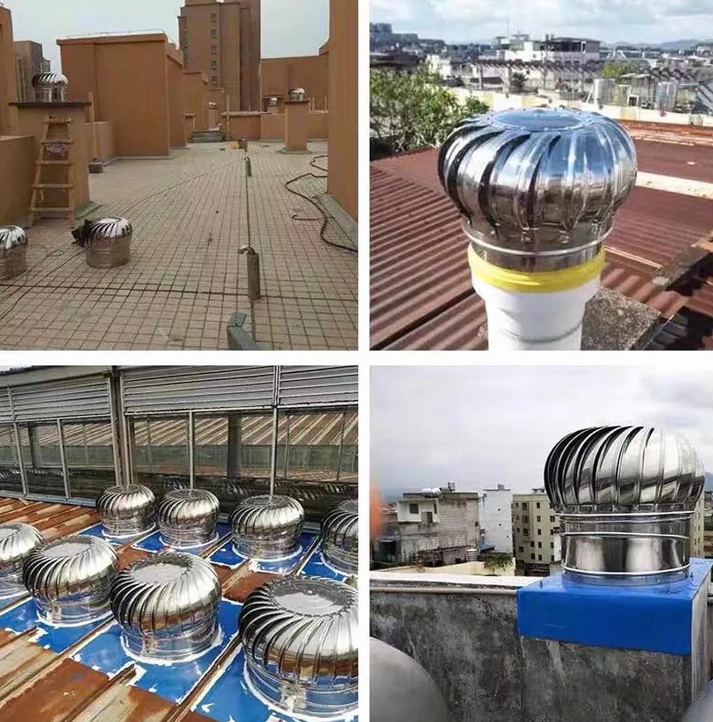 Comignolo in Acciaio Inox, 250 mm, Antivento e Protezione dalla Pioggia per Una circolazione dell'Aria ottimale e la Sicurezza del Tetto, Ideale per Uso residenziale.