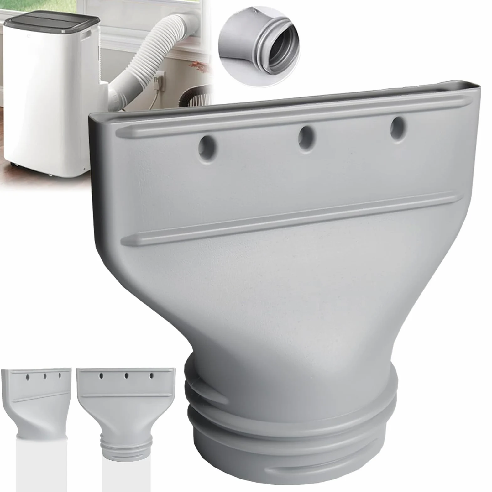 Adattatore per finestra del condizionatore d'aria, tubo piatto per 130 mm/150 mm, connettore per tubo di scarico per condizionatore d'aria, adattatore universale per tubo dell'aria condizionata, per