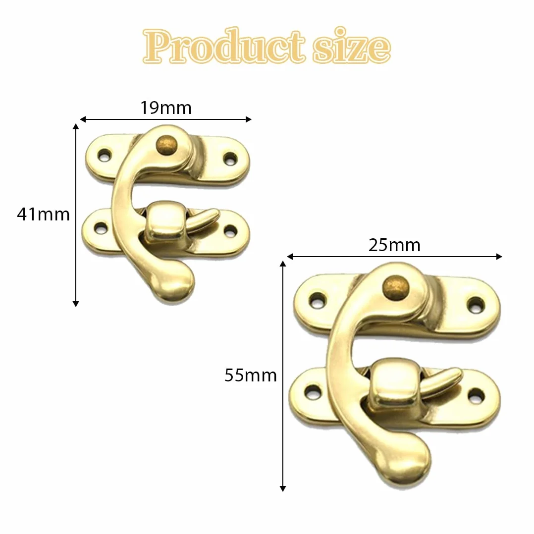 Antico Hasp Gancio 8 Pezzi Bronzo Legno Scatola Portagioie