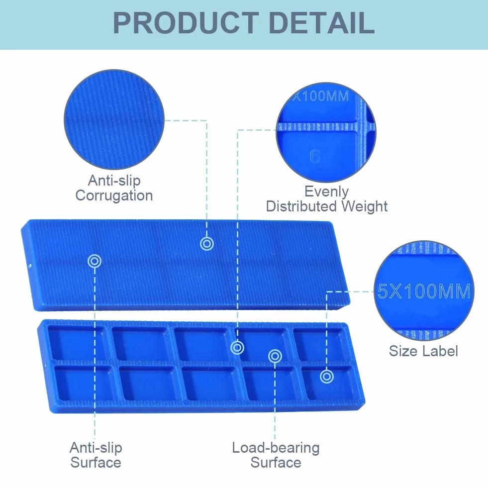 Spessori in Plastica per Mobili 100 Pezzi 1-6mm 100mm x 28mm Cunei per Piastrelle