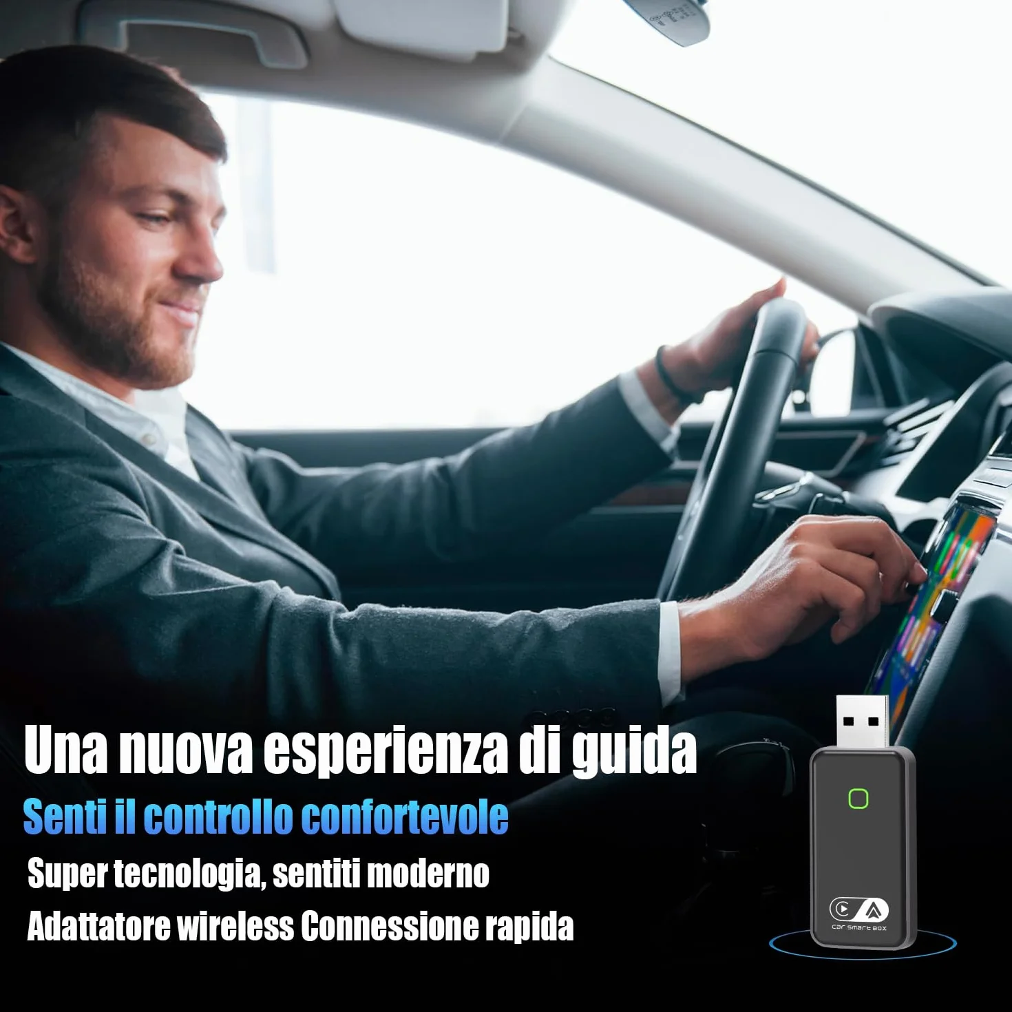 CarPlay Wireless ios & Android Auto Wireless Adattatore [2-in-1], Adattatore Converti Wired in Wireless Android Auto Wireless per Auto con Funzione Carplay o Android Auto, connessione automatica