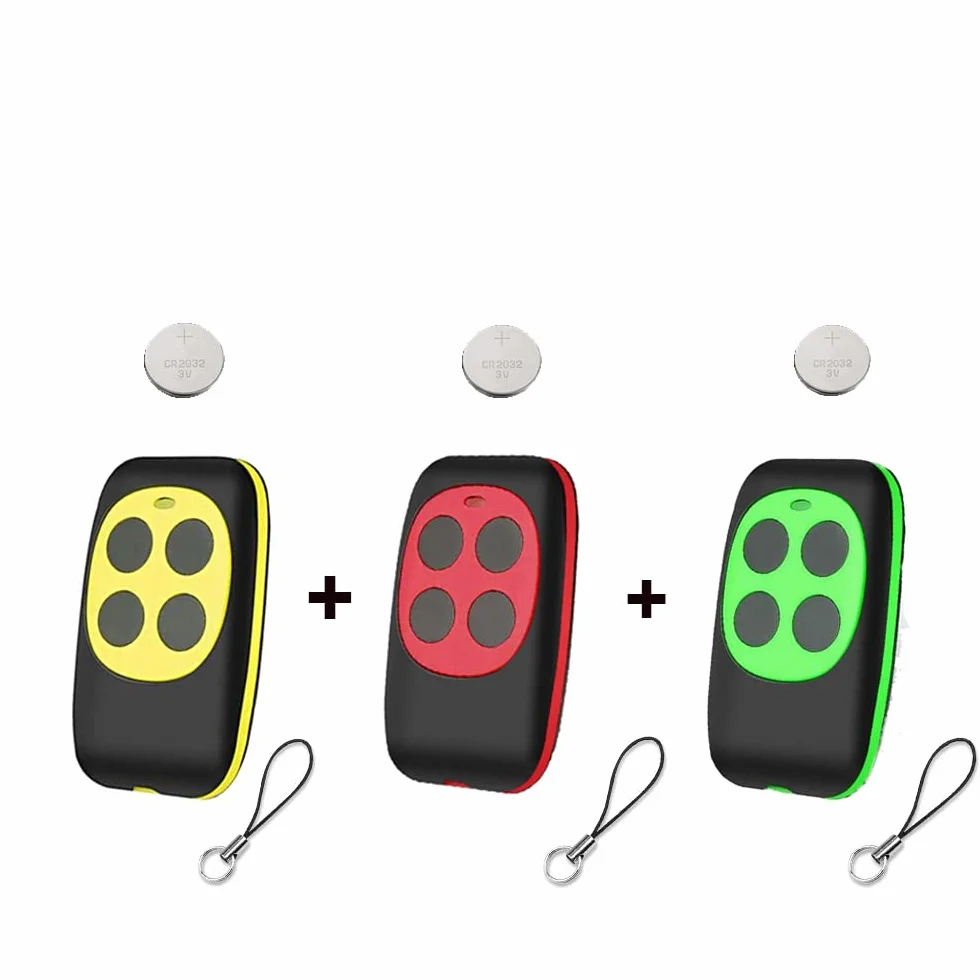 Telecomando Cancello Universale Autoapprendimento 433 Mhz Codice Fisso Batteria Inclusa Set 3 Pezzi