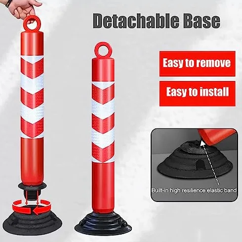 Generico Confezione da 2 dissuasori di Sicurezza Stradale, 80 cm (31,5 Pollici), Flessibili, in plastica Riflettente, Ideali per vialetti, parcheggi, Controllo della Folla e paletti stradali - Resist