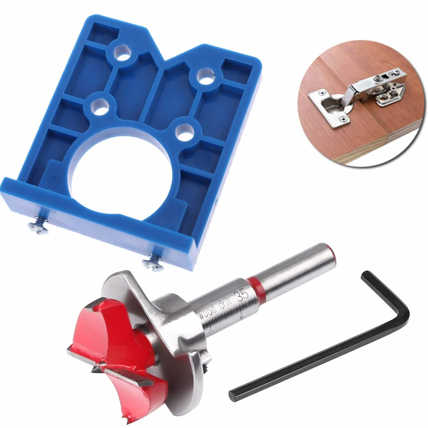 LUMIYA Set di Punte per Cerniera Nascoste Forstner 35 mm Fresa per guida di foratura