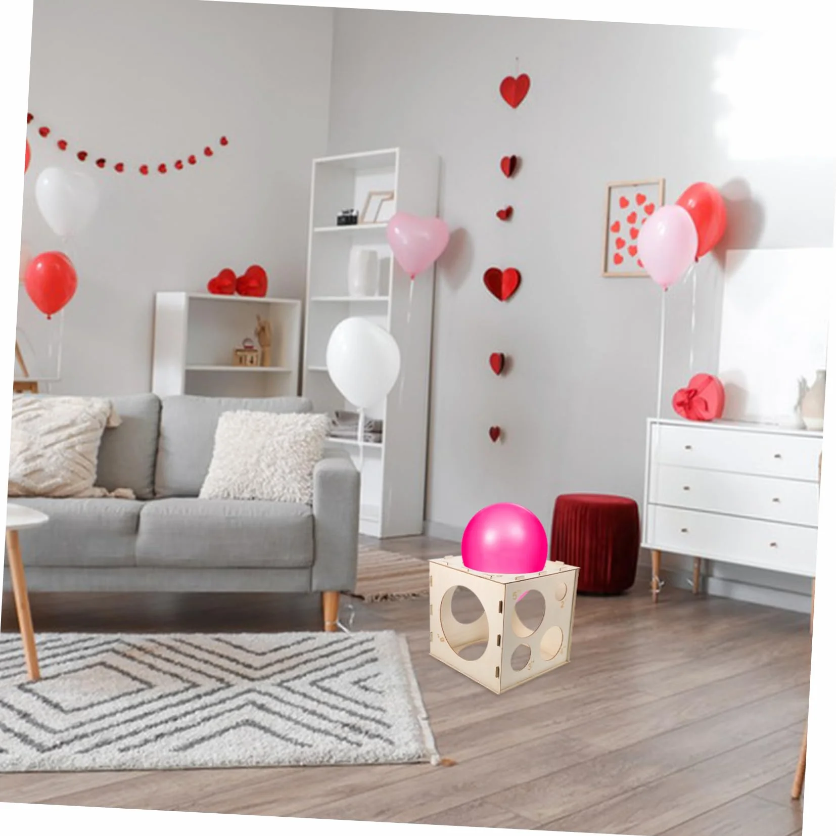 Abaodam Scatola di Misurazione per Palloncini in Legno Pieghevole 9 Fori