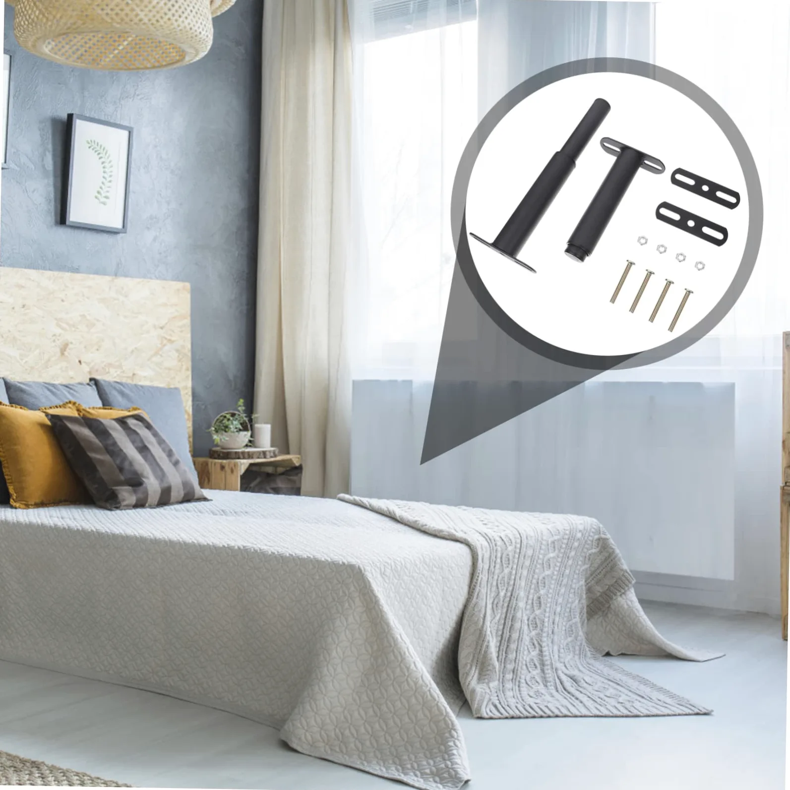 ORFOFE Piedini Per Mobili Gambe Regolabili Per Letto Massima 150 Mm Installazione A Doppio Foro Per Letto in Legno