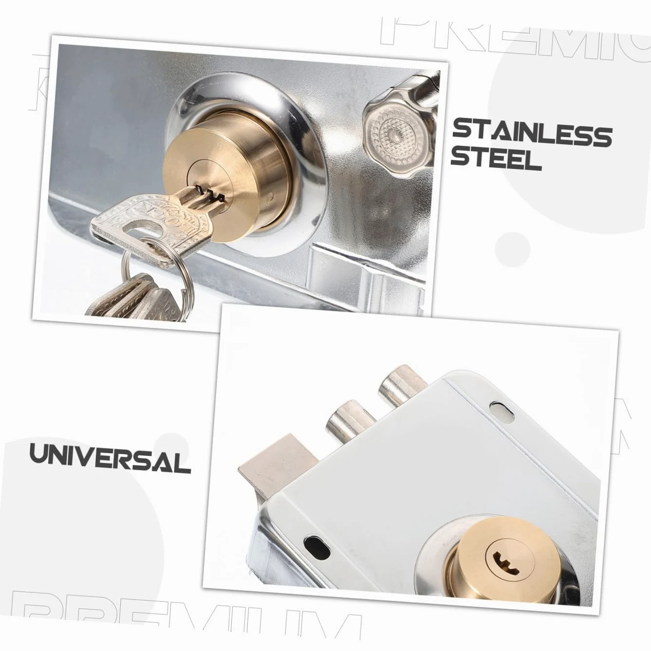 Uonlytech 3sets Serrature Per Porte Con Chiavistello e Chiusura Lucchetto Inossidabile Per Porte Esterni e Interni Sicurezza Avanzata Per Camere Da Letto e Ambienti Domestici