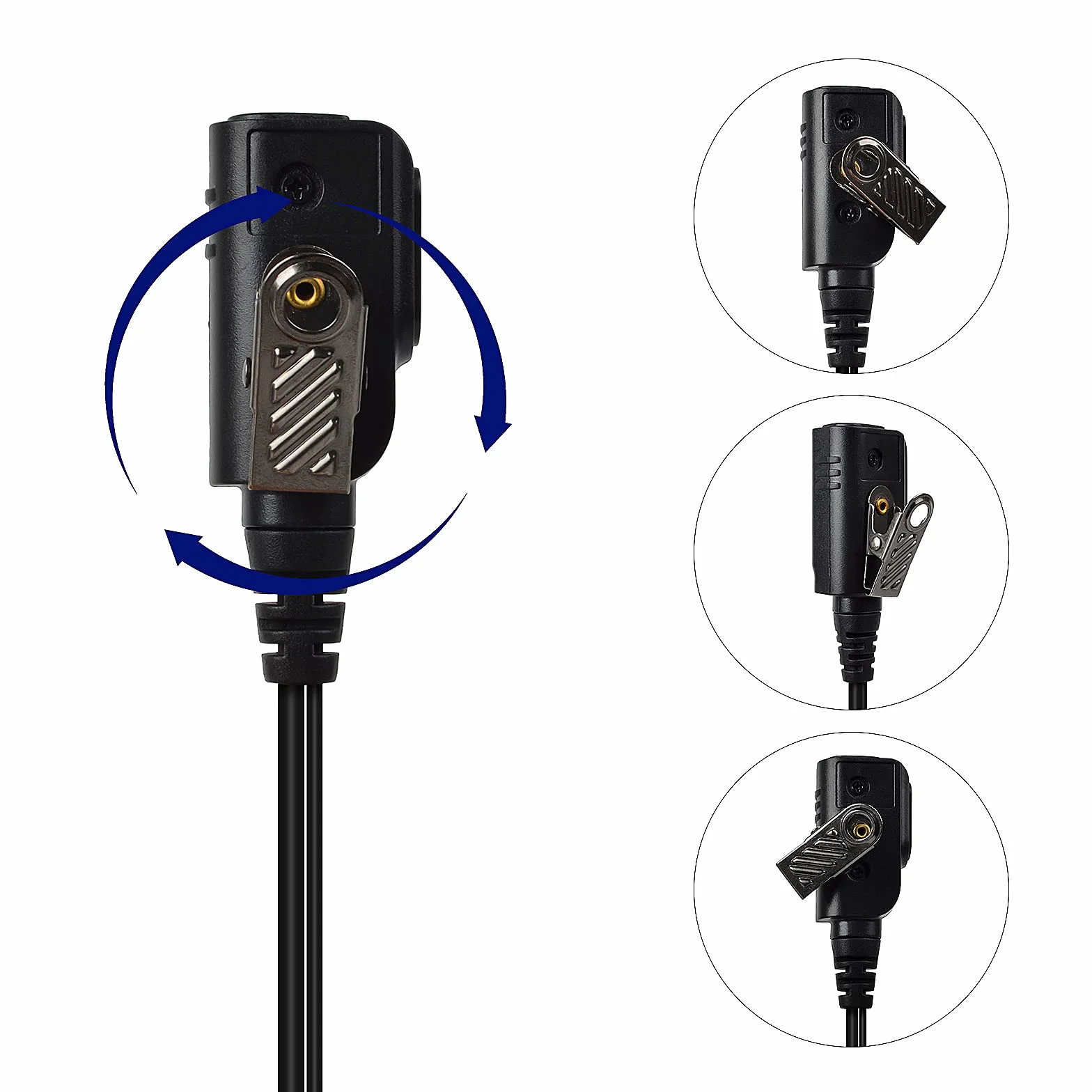 UAYESOK Auricolare di sicurezza a forma di G con microfono PTT a 2 pin per radio Motorola CP040 CP140 CLS1110 CLS1410 Hytera Midland a 2 vie