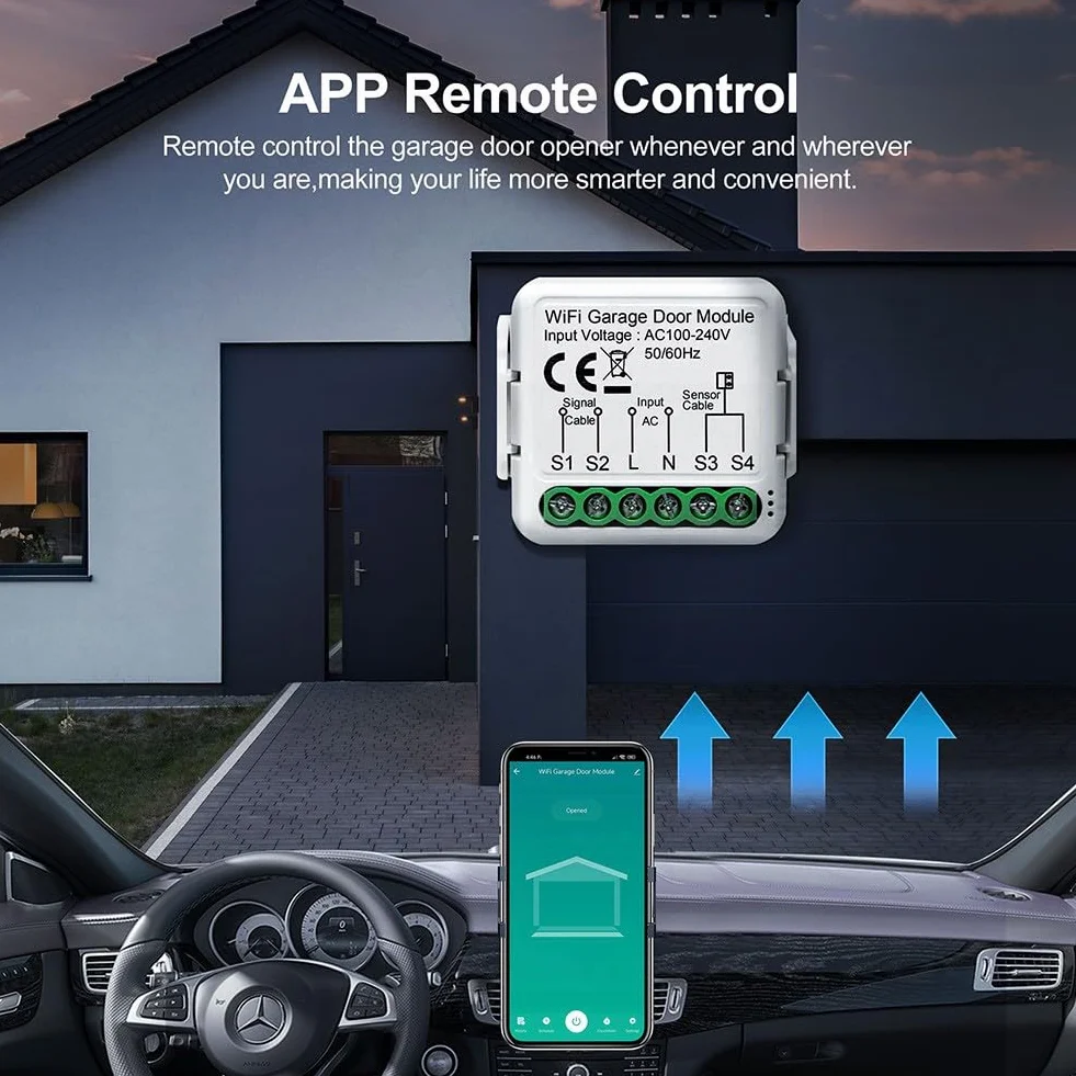 Tuya Smart WiFi Garage Door Controller Timing Interruttore intelligente On-Off App Telecomando controllo accessi