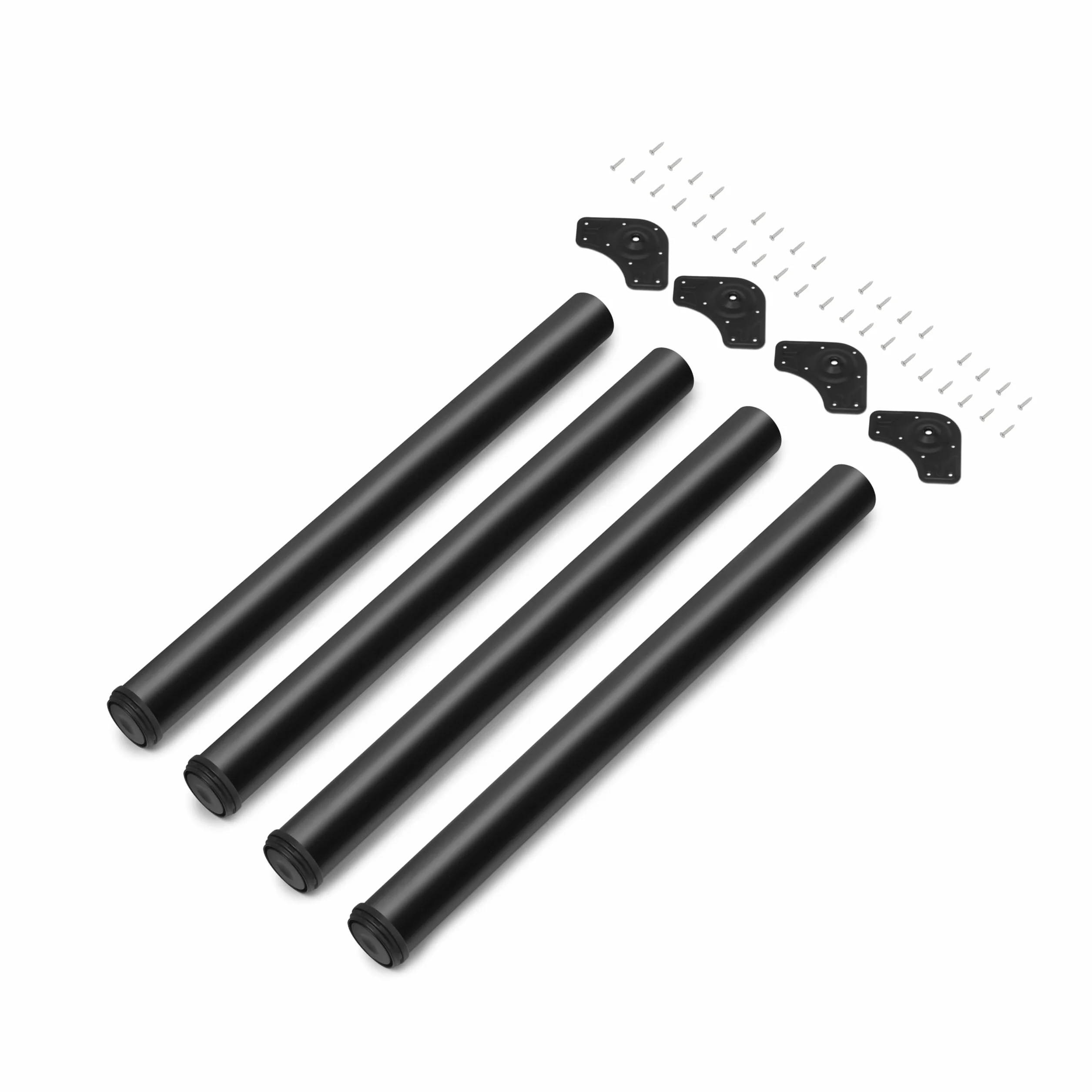 Emuca Gambe regolabili per tavolo acciaio Ø60x710mm altezza regolabile 710-730mm nero kit 4 piedi
