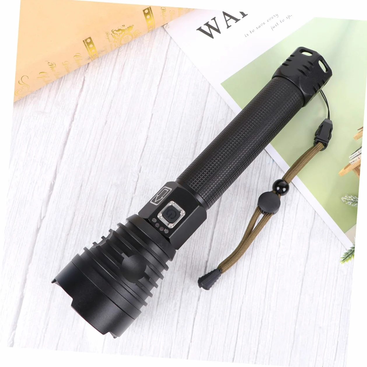 Gatuida Torcia Elettrica Ricaricabile USB XHP90 2500 Lumen Zoom Telescopico | Lega di Alluminio Resistente e , Ricarica Micro Usb, per Pesca e Campeggio, Formato Portatile