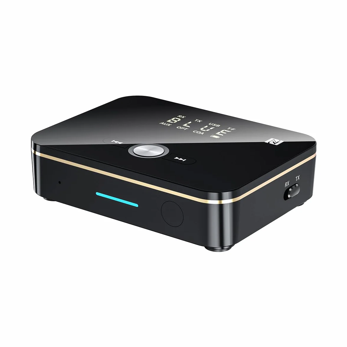 Adattatore Bluetooth 2 in 1 Trasmettitore Bluetooth 5.0 + Ricevitore Bluetooth Portatile e Ricaricabile Sei Interfacce AUX RCA Digitale Ottico/Coassiale USB/TF Supporto NFC con Telecomando