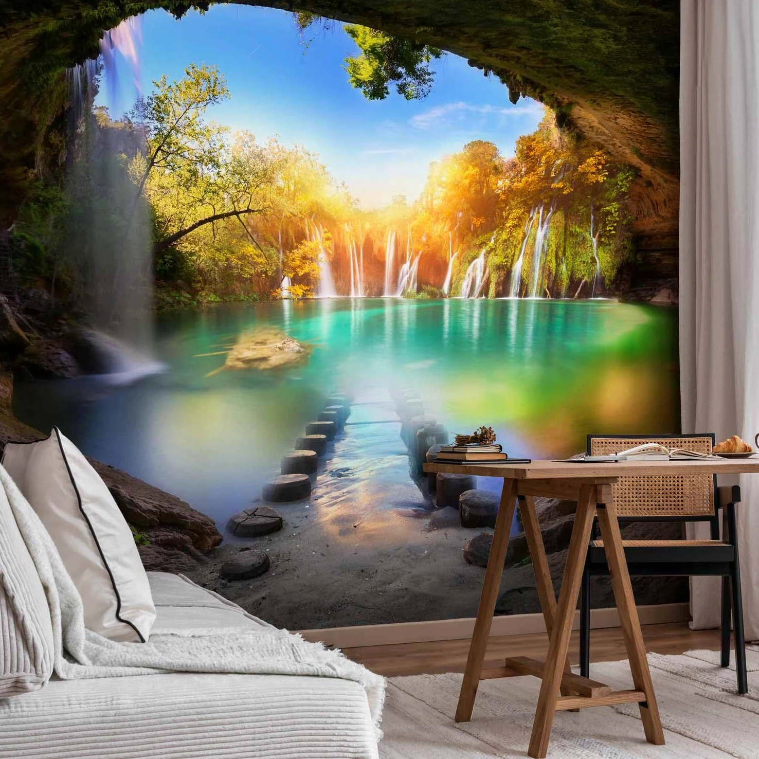 murando - Carta da Parati Moderna per Soggiorno, Paesaggio, 200x140 cm | Fotomurali in TNT, Decorazione da Muro XXL, Poster Giganti da Parete, Grotte, Produzione Europea